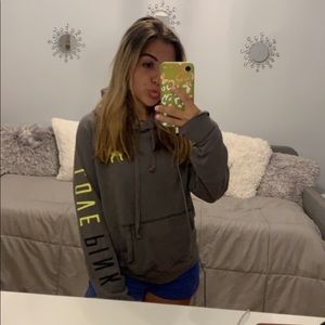 VS pink green black and gray hoodie